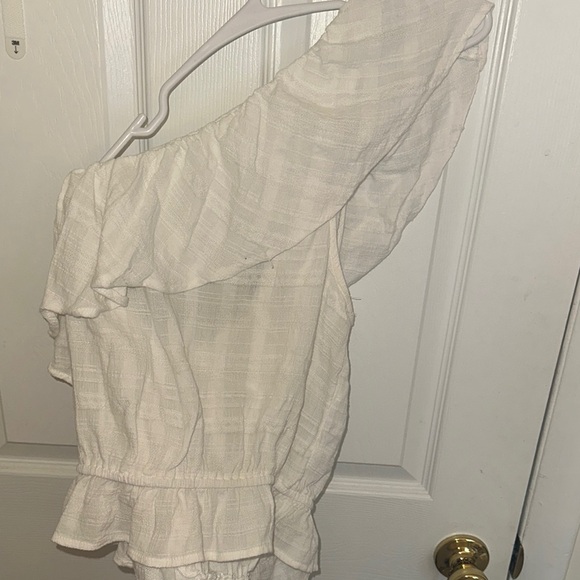 American Eagle Outfitters Tops - Ruffle White One-Shoulder Women's Top